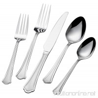 International Silver 5159006 Carpi Frost 51-Piece Stainless Steel Flatware Set with Serving Utensils and Extra Teaspoons  Service for 8 - B0188X0P9Q